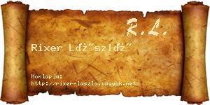 Rixer László névjegykártya
